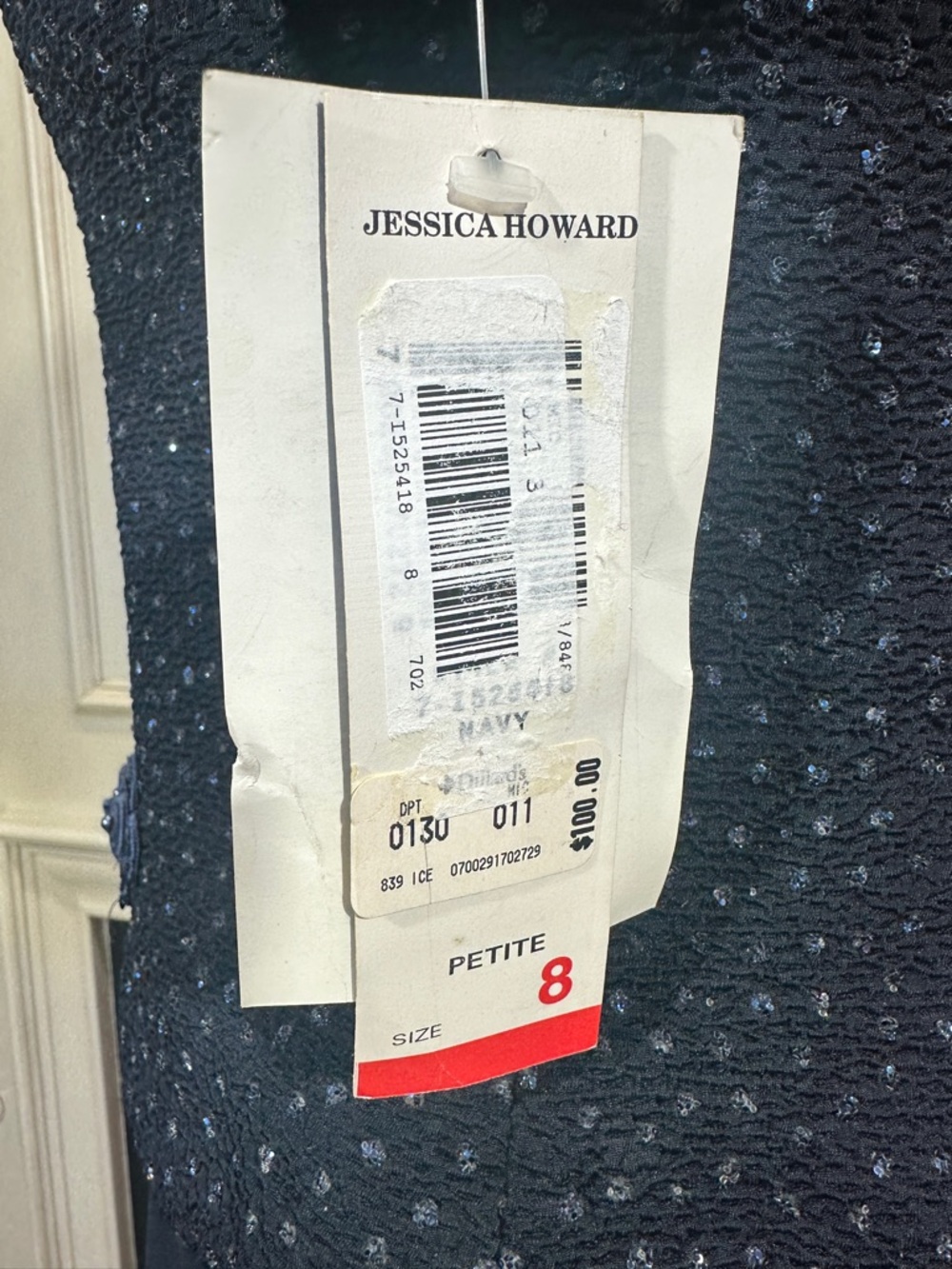 Jessica Howard Dress Size 8 Petite Vintage Navy Sequin Evening 90s Luxe - Picture 9 of 10